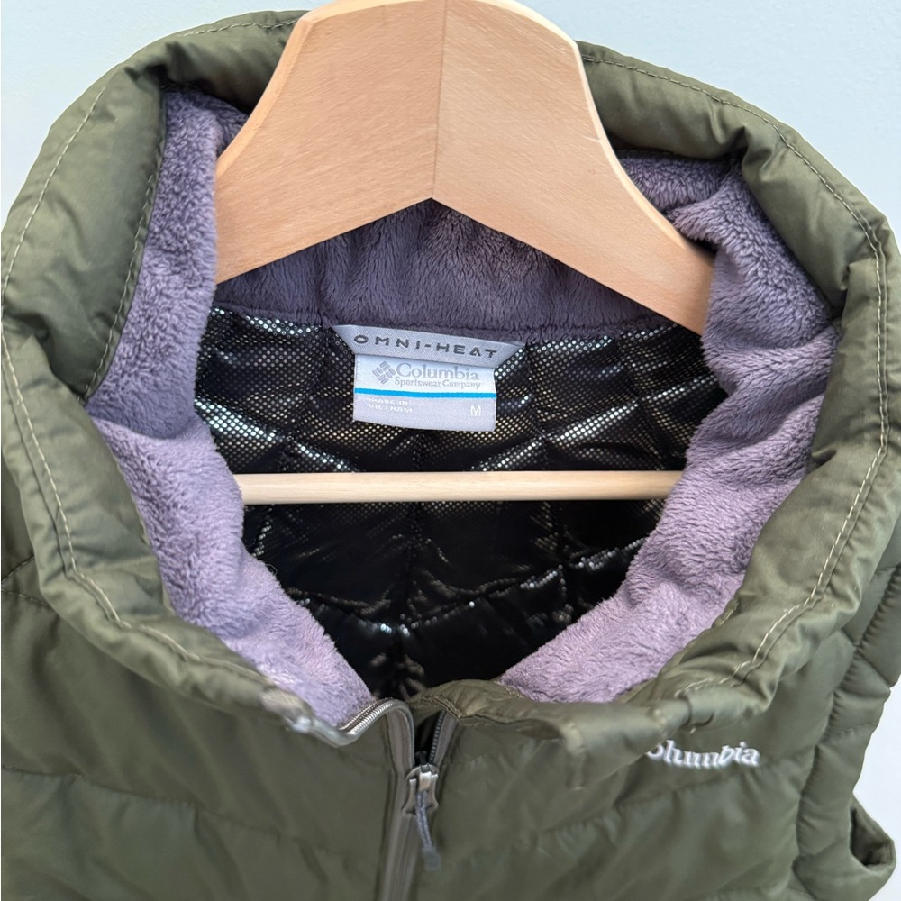 Columbia Omni Heat Olive Quilted Vest with Plush Lining - Picture 2 of 2
